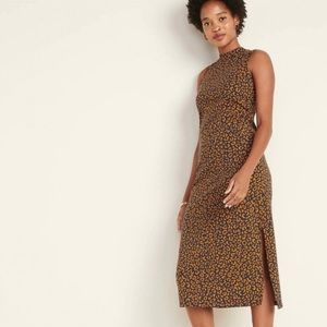 Old Navy Leopard Midi Dress Small🐆